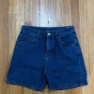 SHEIN Dark Blue High-Waist Denim Shorts